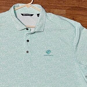 Cutter & Buck Men's XL Pike Micro Floral Leaf Print Golf Stretch Polo